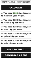 Calorie Calculator Pro - WordPress Plugin Screenshot 4