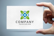 Leaves Medical Cross Logo Template Screenshot 1