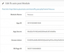 Facebook Auto Post -  Opencart Module Screenshot 1