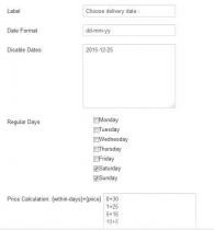 Order Delivery Date Pro for Virtuemart Screenshot 1