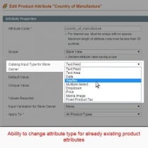 Change Attribute Type - Magento Extension Screenshot 3