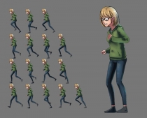 College Girl 2D Character Screenshot 2