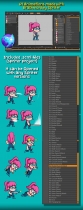 Geek Girl 2D Game Character Sprite Screenshot 4