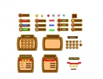 Wooden Cartoon Game Ui Set 03 Screenshot 3