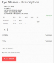 Eyeglasses and Lenses Prescription WooCommerce Screenshot 7