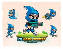 Shark Boy 2D Game Sprites Screenshot 1