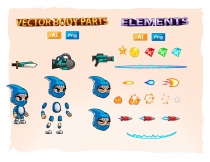 Shark Boy 2D Game Sprites Screenshot 3