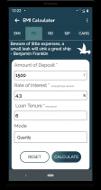 Emi Calculator - Android App Source Code Screenshot 1
