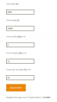 Weighted Average Cost of Capital Calculator WP Screenshot 1