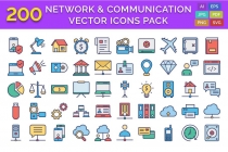 200 Network And Communication Vector Icons Pack Screenshot 1