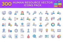 300 Human Resource Vector Icons Pack Screenshot 1