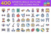 400 Sports Bold Outline Vector Icons Pack Screenshot 1