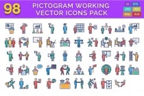 98 Pictogram Working Vector Icons Pack Screenshot 1