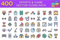 400 Sports And Game Outline Vector Icons Pack Screenshot 1