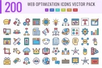 200 Web Optimization Vector Icons Pack Screenshot 1