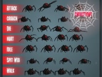 Giant Black Widow Spider Game Sprites Screenshot 4