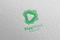 Abstract Music Logo with Note and Play Concept Screenshot 1