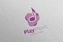 Abstract Music Logo With Note And Play Concept Screenshot 2