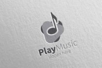 Abstract Music Logo With Note And Play Concept Screenshot 3