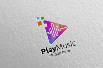 Abstract Music Logo with Note and Play Concept Screenshot 5