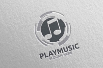 Abstract Music Logo with Note and Play Concept Screenshot 3