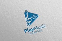 Abstract Music Logo with Note and Play Concept Screenshot 5