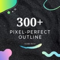 300 Pixel-Perfect Outline Icons Pack Screenshot 1