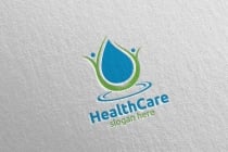 Green Water Drop Health Care Logo Design Screenshot 4