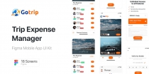 Gotrip - Trip Expense Mobile App UI Kit - Figma  Screenshot 1