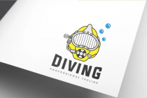 Underwater Diving Helmet Logo Design Screenshot 1