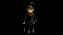 Scary Pumpkin Scarecrow 3D Model Screenshot 13