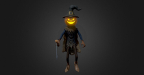 Scary Pumpkin Scarecrow 3D Model Screenshot 14