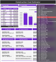 Construction Cost Estimator JavaScript Screenshot 2