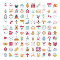 Christmas and Easter Celebration Vector Icons Pack Screenshot 1