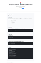 Javascript Business Name Suggestion Tool Screenshot 1