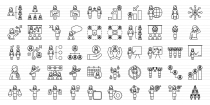 150 Business Woman Line Icons Screenshot 1