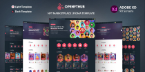 OpenNFT Hub - NFT Marketplace Website UI Adobe XD Screenshot 1