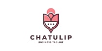 Beauty Tulip Chat Logo Template Screenshot 1