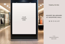 Advert Billboard at Shopping Mall Mockup PSD Screenshot 2