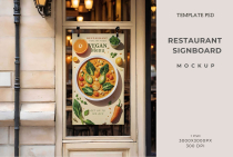 Restaurant Signboard Mockup PSD Screenshot 1