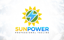 Sunflower Power Solar Energy Logo Design Screenshot 1