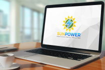 Sunflower Power Solar Energy Logo Design Screenshot 3