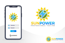 Sunflower Power Solar Energy Logo Design Screenshot 6