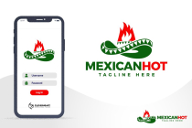 Mexican Hat With Hot Chili Fire Logo Design Screenshot 5