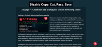 AntiCopy - JavaScript To Stop Content Being Copied Screenshot 2