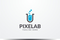 Pixel Glass Laboratory Logo Template Screenshot 1