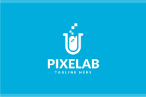 Pixel Glass Laboratory Logo Template Screenshot 2