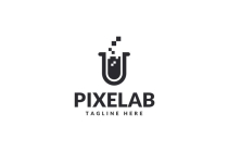 Pixel Glass Laboratory Logo Template Screenshot 3