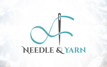 Letter A Needle and Yarn Thread Logo Design Screenshot 1