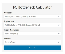 Bottleneck Calculator Plugin For Wordpress Screenshot 1